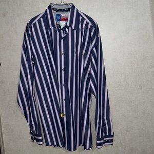Men’s Vintage George Strait Striper Wrangler Western Long Sleeve Button Up Large